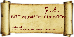Félegyházi Almiréna névjegykártya